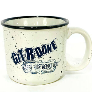 Larry the Cable Guy Git-R-Done Coffee Mug Off White and Blue 4 x 3.5 16 Ounces